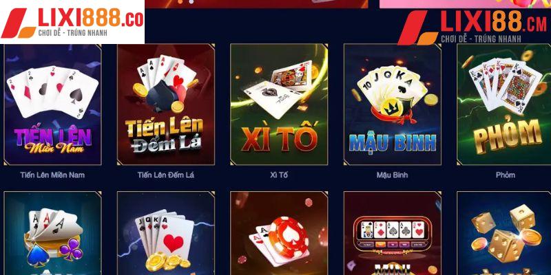 Các ưu điểm nổi bật tại kho game bài trực tuyến Lixi88