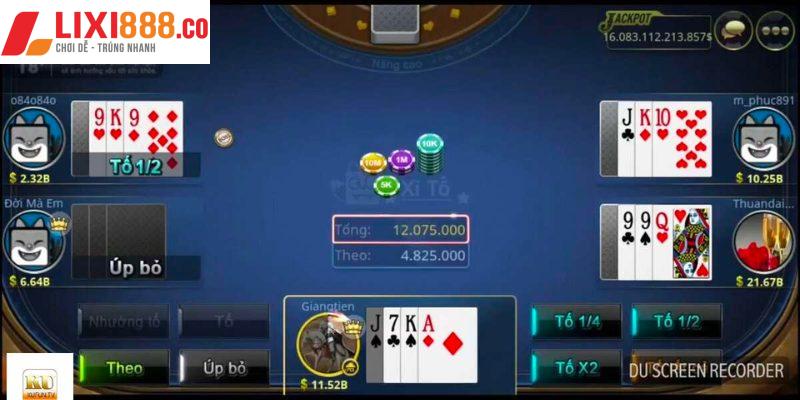 Luật chơi xì tố Zingplay