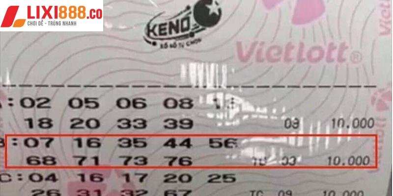 Cơ cấu giải thưởng xổ số Keno bậc 9 hiện nay